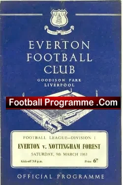 Everton v Nottingham Forest 1963 – League Champions