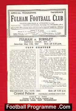 Fulham v Burnley 1947