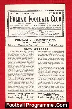 Fulham v Cardiff City 1948 - football programme