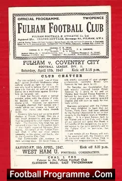 Fulham v Coventry City 1947
