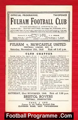 Fulham v Newcastle United 1946 - Inc Len Shackleton - football programme