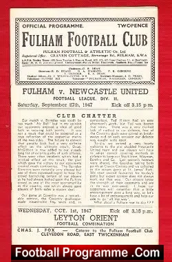 Fulham v Newcastle United 1947 – Included Len Shackleton