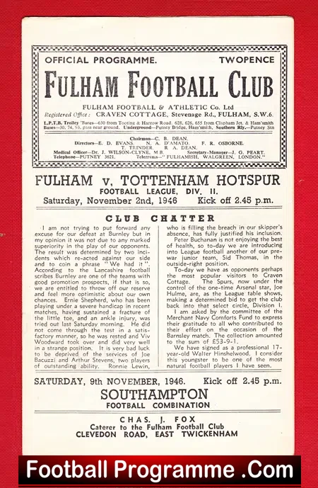 Fulham v Tottenham 1946