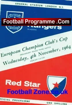 Glasgow Rangers v Red Star Belgrade 1964