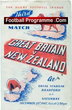 Great Britain Rugby v New Zealand 1947 – Odsal stadium