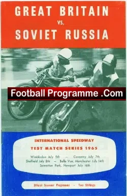 Great Britain Speedway v Russia 1965 – at Belle Vue + Autograph