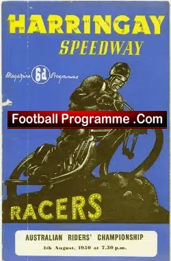 Harringay Speedway v Australia 1950