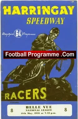 Harringay Speedway v Belle Vue 1951