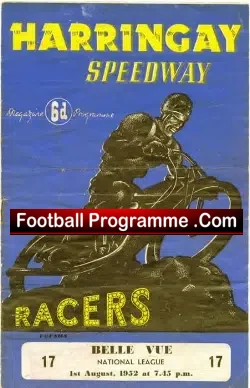 Harringay Speedway v Belle Vue 1952