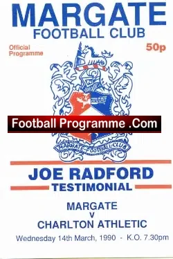 Joe Radford Testimonial Benefit Benefit Match Margate 1990