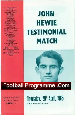 John Hewie Testimonial Benefit Match Charlton Athletic 1965