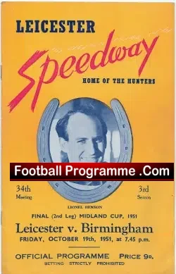 Leicester Speedway v Birmingham Midland Cup Final 1951