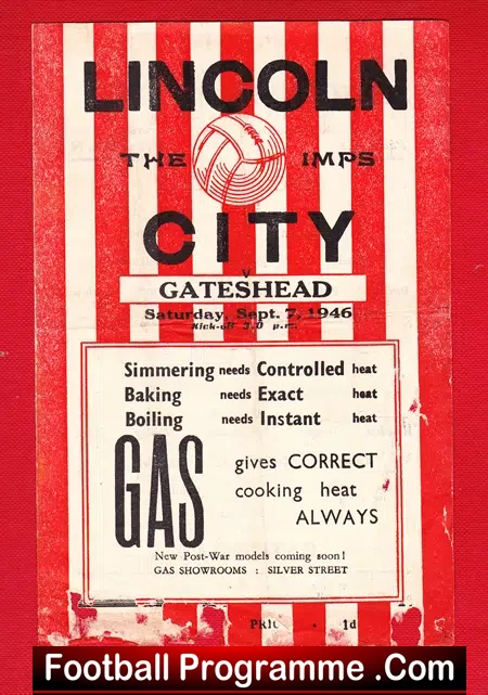 Lincoln City v Gateshead 1946 – 1940s