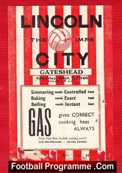 Lincoln City v Gateshead 1946 – 1940s