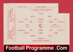 Manchester United v Derby County 1960 - Reserves Match - football programme