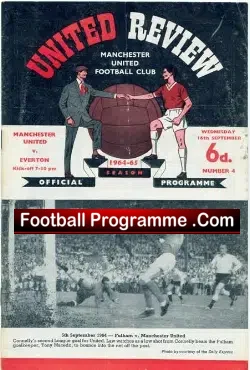Manchester United v Everton 1964 - football programme