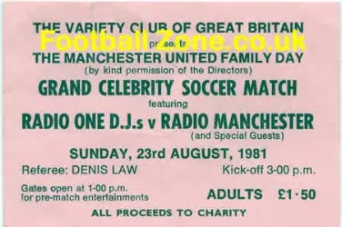 Manchester United Variety Club Family Day Charity Match 1981