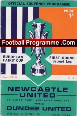 Newcastle United v Dundee United 1969 – Fairs Cup