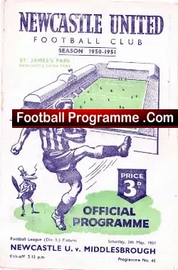 Newcastle United v Middlesbrough 1951