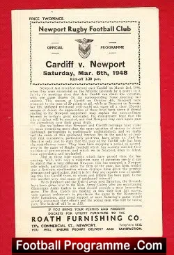 Newport Rugby v Cardiff 1948