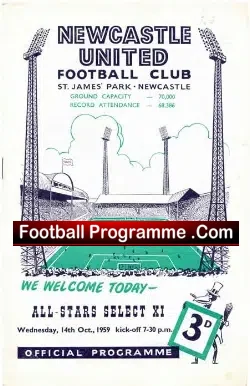 Norman Smith Benefit Match Testimonial Newcastle United 1959