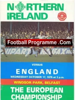 Northern Ireland v England 1979 - football programme