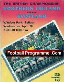 Northern Ireland v Scotland 1982 - football programme