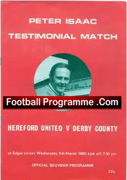 Peter Isacc Football Testimonial Benefit Hereford United 1980