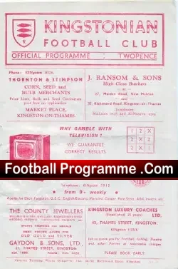 Redhill v Walton Hersham 1951 – at Kingstonian