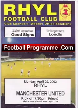 Rhyl v Manchester United 2002 – First Issue – Colours