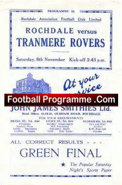 Rochdale v Tranmere Rovers 1952