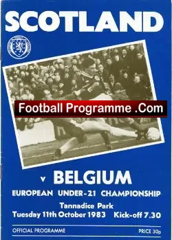 Scotland v Belgium 1983 – Under 21 Tanadice Park Dundee