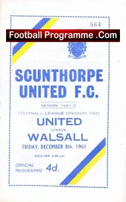 Scunthorpe United v Walsall 1961