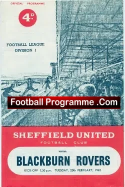 Sheffield United v Blackburn Rovers 1962