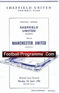 Sheffield United v Manchester United 1958 – Reserves Match