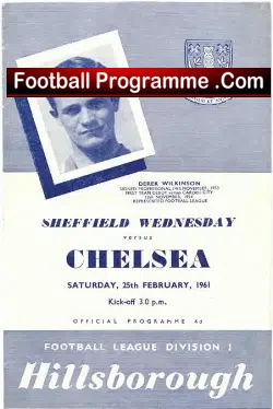 Sheffield Wednesday v Chelsea 1961 - football programme