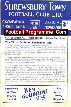Shrewsbury Town v Bradford Park Avenue 1961