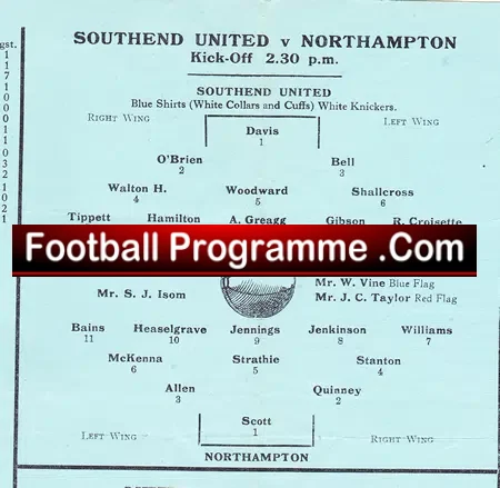 Southend United v Northampton Town 1946