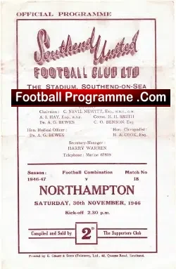 Southend United v Northampton Town 1946