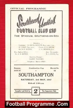 Southend United v Southampton 1947