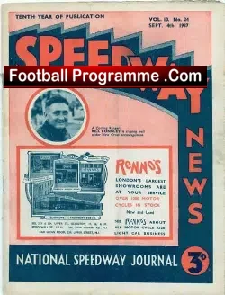 Speedway News Magazine 1937