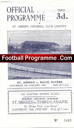 St Mirren v Raith Rovers 1961 – Scotland