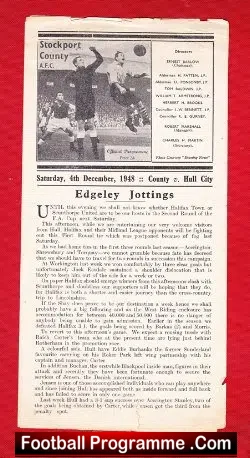 Stockport County v Hull City 1948
