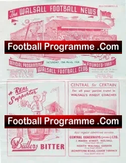 Walsall v Exeter City 1958