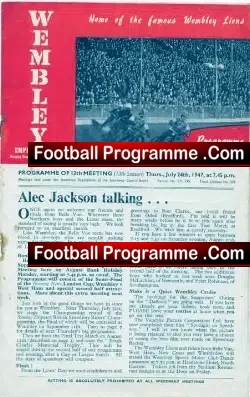 Wembley speedway v Belle Vue 1947