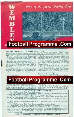 Wembley speedway v West Ham 1947