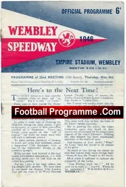 Wembley speedway v Wimbledon 1946