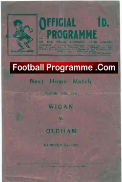 Wigan Rugby v Wakefield 1944 – War Time Issue