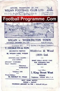 Wigan Rugby v Workington Town 1947
