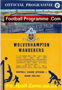 Wolves Wolverhampton v Manchester United 1962